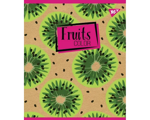 Зошит шкільна А5 12 клітка YES Fruits Color Крафт набір 10 шт. (765069)