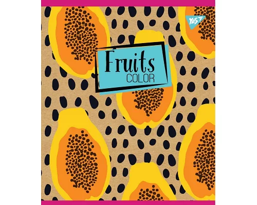 Зошит шкільна А5 12 клітка YES Fruits Color Крафт набір 10 шт. (765069)