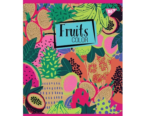 Зошит шкільна А5 24 лінія YES Fruits Color Крафт набір 10 шт. (765117)