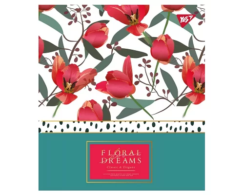 Зошит шкільна А5 18 клітка YES Floral Dreams набір 10 шт. (765182)