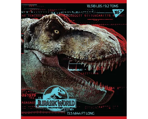 Зошит шкільна А5 24 клітка YES Jurassic World Science Gone Wrong набір 10 шт. (765321)