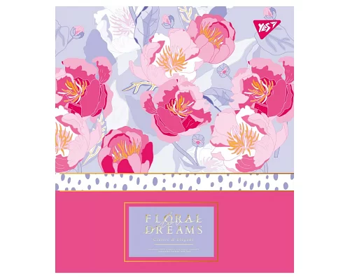 Зошит шкільна А5 24 лінія YES Floral Dreams набір 10 шт. (765315)