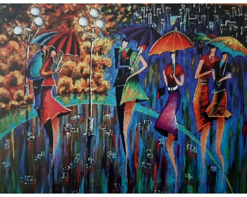 Алмазна мозаїка флуоресцентна Яскраві парасольки 30 * 40см без рамки, в кор. 42 * 6,5 * 4см (AG0011)