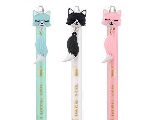 Ручка масляная YES Color Cats автоматическая 07 мм синяя (412010)