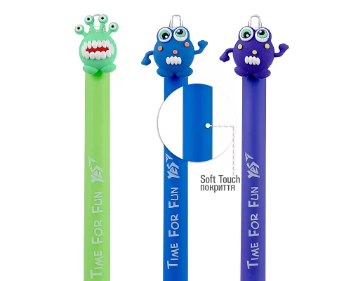 Ручка масляная YES Funny monsters автоматическая 07 мм синяя (412006)