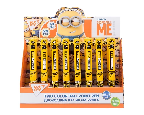 Ручка кулькова YES Minion 10 мм 2 кольорів (412052)