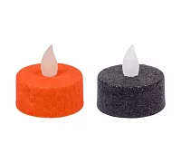 Набор свечей Yes Fun Хэллоуин 4*2 см 2 шт черн.+оранж LED (973690)