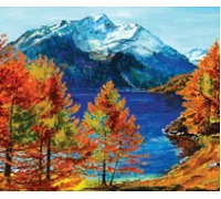 Алмазная мозаика Осень в горах 30*40см с рамкой 41*31*25 см (H8384)