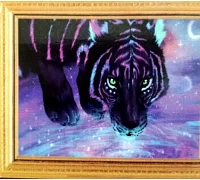 Алмазна мозаїка Фіолетовий тигр 30*40 см без рамки 40 * 8 * 5 см (H8779)