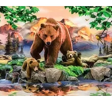 Алмазна мозаїка Бурі ведмеді 30*40 см без рамки 40 * 8 * 5 см (H8777)