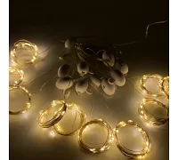 Электрогирлянда штора Новогодько медная проволка., 200 LED тепл.бел, 2*2 м, статичное свечение (974222)