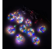 Электрогирлянда штора Новогодько медная проволка., 280 LED, многоцв, 3*2,8 м, стат. свечение (974224)