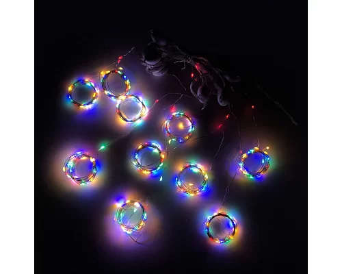Электрогирлянда штора Новогодько медная проволка., 280 LED, многоцв, 3*2,8 м, стат. свечение (974224)