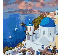 Картина за номерами Мальовничий Santorini 50x50cm tm Ідейка Україна (KHO2754)