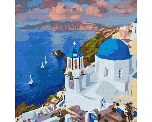 Картина за номерами Мальовничий Santorini 50x50cm tm Ідейка Україна (KHO2754)