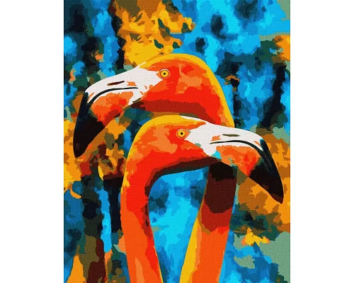 Картина за номерами Помаранчевий фламінго 40х50 см у тепловому пакеті Ідейка Ukraine (KHO4261)