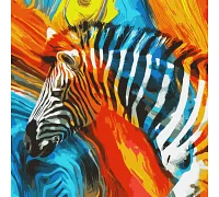 Картина по номерам Цветная зебра 50*50см в термопакете ТМ Идейка Украина (KHO4269)