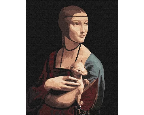 Картина по номерам Дама с горностаем Леонардо да Винчи 40*50см в термопакете ТМ Идейка Украина (KHO4818)