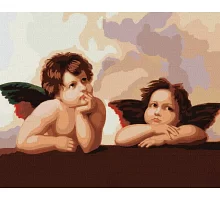 Картина за номерами Чарівні ангели Рафаель Санті 40х50см в тепловому пакеті TM Ідейка Україна (KHO4829)