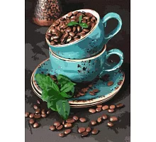 Картина за номерами Ароматні кавові зерна 30*40 см у тепловому пакеті TM Ідейка Україна (KHO5636)
