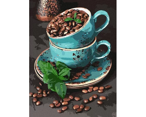 Картина за номерами Ароматні кавові зерна 30*40 см у тепловому пакеті TM Ідейка Україна (KHO5636)