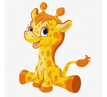 Картина за номерами Маленька жирафа 30*30 см у тепловому пакеті Ідейка Ukraine (KHO6002)