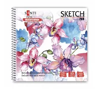 Альбом для акварели SANTI Flowers 210*210 мм Paper Watercolour Collection 10 л 200 (130494)