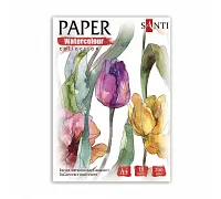 Набір паперу для акварелі SANTI Flowers А4 Paper Watercolor Collection 18 арк 200г (130502)