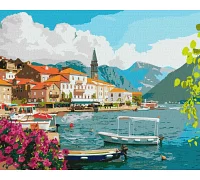 Картина по номерам - Лето в Которской бухте в Черногории 40х50 Идейка (KHO2861)