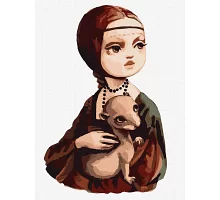 Картина по номерам Девушка с горностаем 30х40 Идейка (KHO4875)