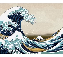 Картина по номерам Большая волна в Канагаве 40х50 Идейка (KHO2756)