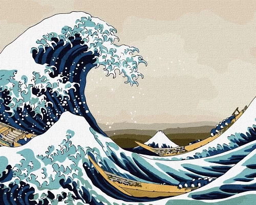 Картина за номерами Велика хвиля у Канагаві 40х50 Ідейка (KHO2756)
