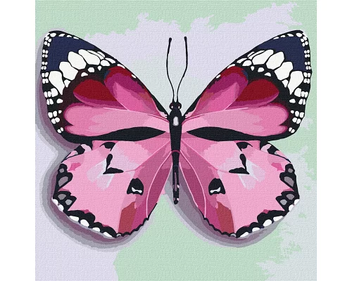 Картина по номерам Розовая бабочка Идейка 25х25 (KHO4209)