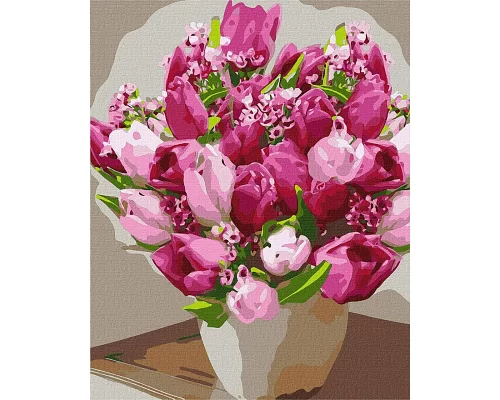 Картина по номерам  Яркие тюльпаны Идейка 40х50 (KHO3006)