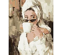Картина по номерам Утренний кофе  Идейка 40х50 (KHO4840)