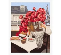 Картина за номерами Квітучий Парижа Кіра капрал 40х50 Ідейка (KHO4898)