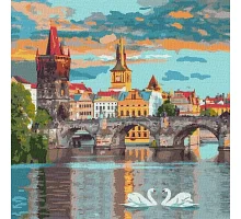 Картина по номерам Вечерняя Прага 40х40 Идейка (KHO3616)