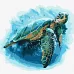 Картина по номерам Голубая черепаха 50х50 Идейка (KHO4271)