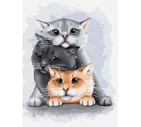 Картина по номерам Маленькие любимцы котики 30х40 Идейка (KHO4258)