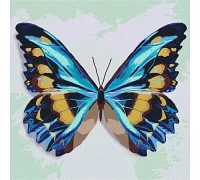 Картина по номерам Голубая бабочка 25х25 Идейка (KHO4207)