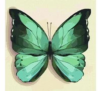 Картина за номерами Зелений метелик 25х25 Ідейка (KHO4208)