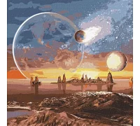 Картина по номерам Космическая пустыня с красками металлик 50х50 Идейка (KHO9541)