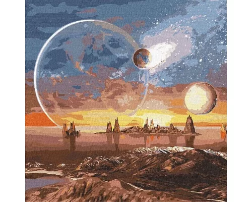 Картина за номерами Космічна пустеля з металевими фарбами 50х50 Ідейка (KHO9541)