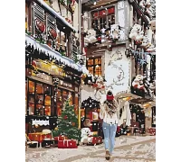 Картина за номерами Прогулянки на новорічних вулицях 40х50 Ідейка (KHO3582)