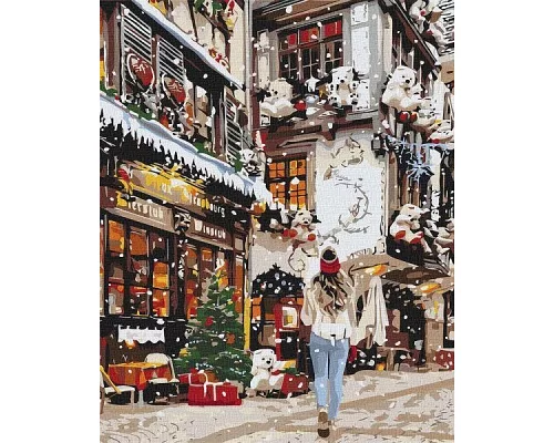 Картина за номерами Прогулянки на новорічних вулицях 40х50 Ідейка (KHO3582)
