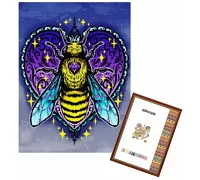 Алмазная мозаика неоновая Золотая пчела 30*40см без подрамника 42*6 5*4см + РАМКА (AG0001/A)