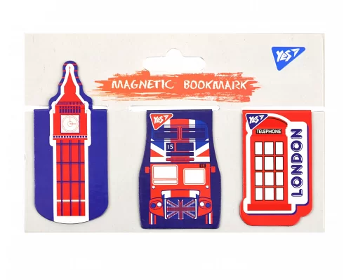 Закладки магнитные YES London высечка 3шт (707004)