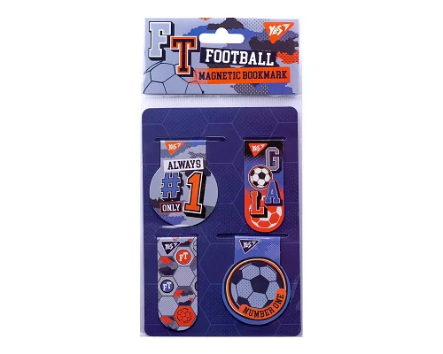 Закладки магнитные YES Football 4 шт (707395)