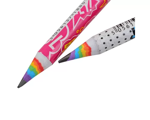 Олівець чорнографітний YES Happy colours з паперу круглий з гумкою (280550)