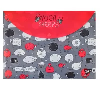 Папка-конверт на кнопке YES А4 Yoga sheeps (491638)